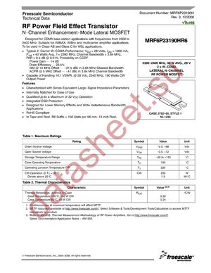 MRF6P23190HR5 datasheet  